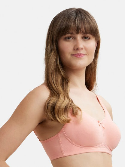 Wirefree Non Padded Cotton Full Coverage Solid Moulded Everyday Bra