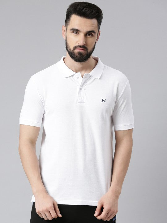 Men Solid Polo Collar Super Combed Cotton T-Shirt