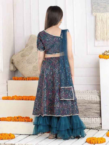 Cutiekins Girls Embroidered Sequinned Ready to Wear Lehenga Choli With Dupatta by Myntra