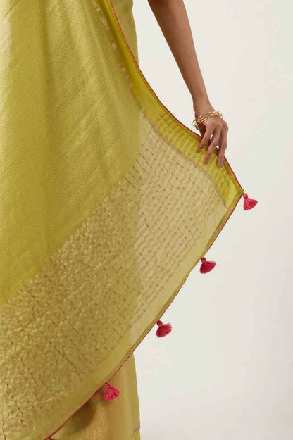 Light Green Pure Crepe Nouveau Saree