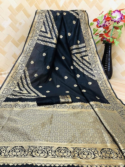 Lilots Women's Designer Banarasi Silk Jacquard Designer Saree With Blouse Piece