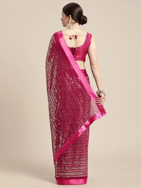 VAIRAGEE Embellished Sequinned Celebrity Saree by Myntra