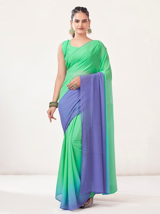 Kalista Ombre Dyed Poly Georgette Ready to Wear Saree by Myntra