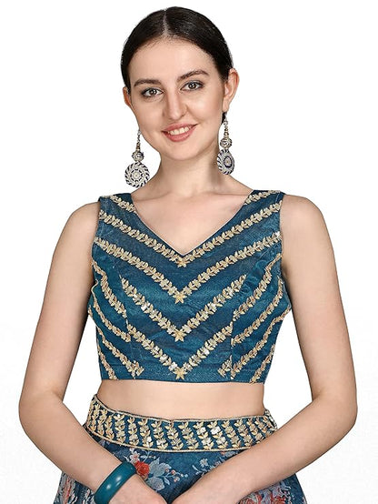 ANARA Solid Lehenga Choli Set with Dupatta For Women