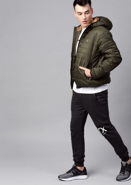 Men Green Solid Sporty Jacket