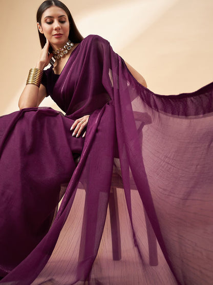 all about you Pure Chiffon Saree by Myntra