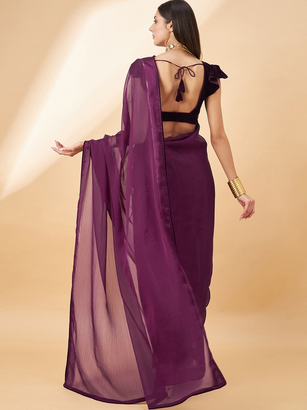 all about you Pure Chiffon Saree by Myntra