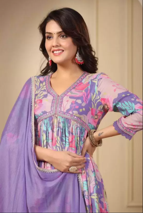 UPTHE  Floral Print Kurta, Salwar & Dupatta Set