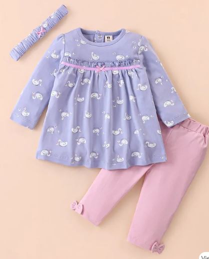 Newborn Girls ToffyHouse 100% Woven Frill Detailed Jacquard Top With Footed Legging Bib & Headband