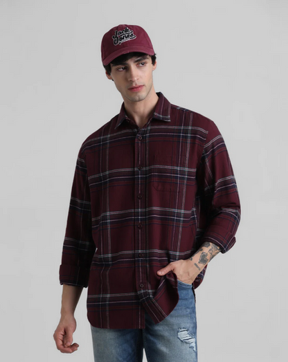 RED CHECK COTTON SHIRT