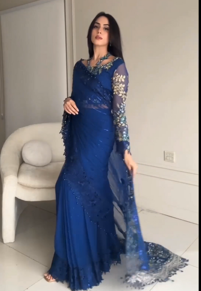 Blue Party Wear Saree