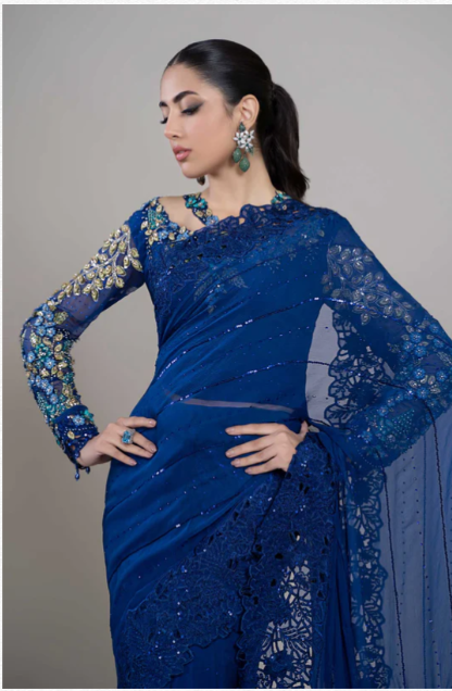 Blue Party Wear Saree