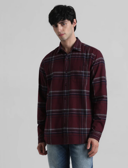 RED CHECK COTTON SHIRT