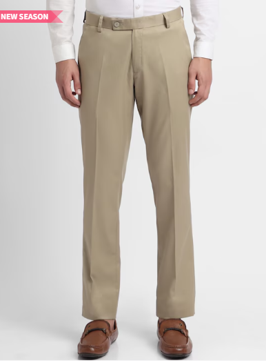 Men Relaxed Mid-Rise Formal Trouser