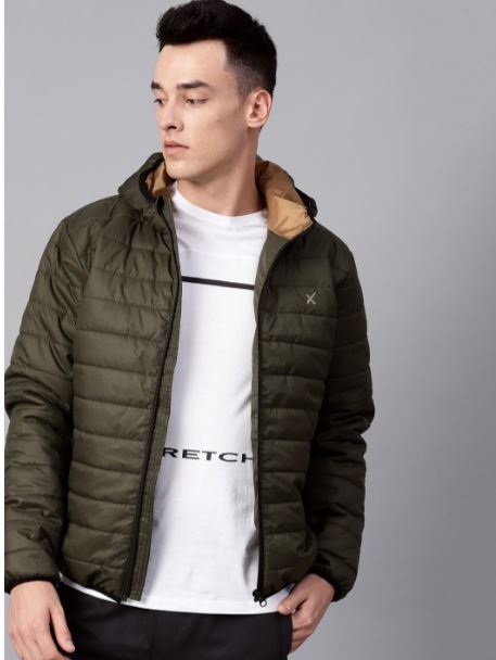 Men Green Solid Sporty Jacket