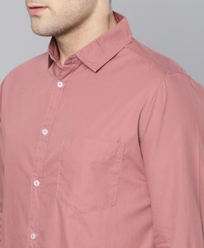 Men Pink Slim Fit Casual Shirt