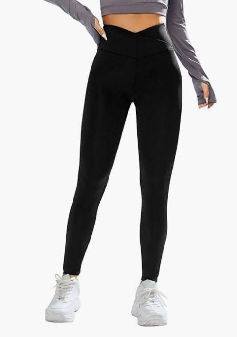 ImperativeRegular High Waist Stretchable Gym Tights Leggings with Crossover Belt for Women Girls &