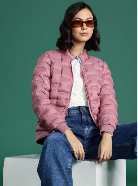 Mauve Solid Relaxed Jacket