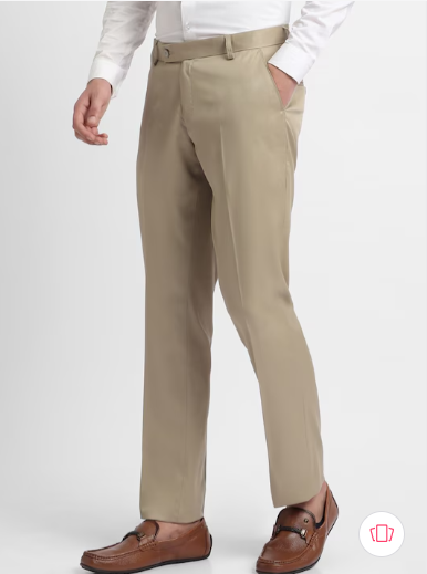 Men Relaxed Mid-Rise Formal Trouser