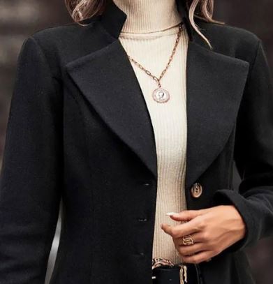 StyleCast x Revolte Women Notched Lapel Single Breasted Longline Overcoat