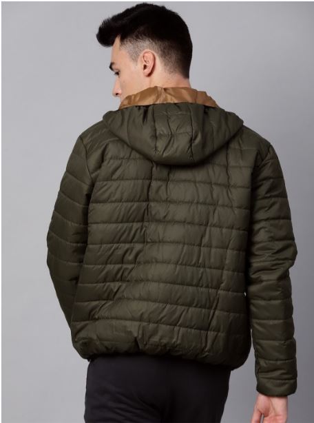 Men Green Solid Sporty Jacket