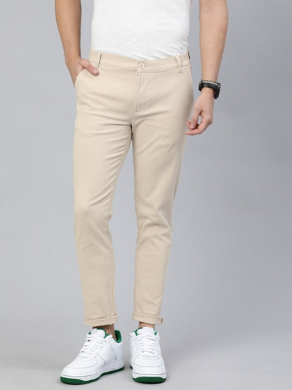 Combraided Slim Fit Men Grey Trousers