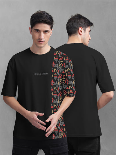 BULLMER Trendy Printed Oversized Round Neck T-shirt for men