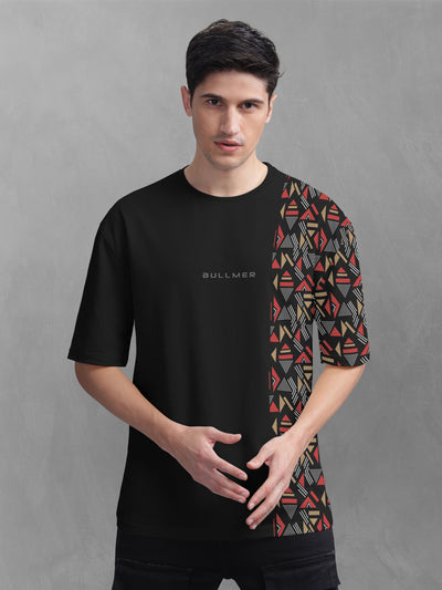 BULLMER Trendy Printed Oversized Round Neck T-shirt for men