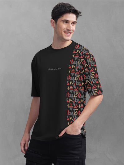 BULLMER Trendy Printed Oversized Round Neck T-shirt for men