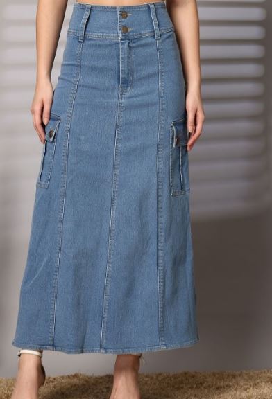 Leriya Fashion Denim Skirt for Women | Long Skirt for Women | Skirt for Women | Denim Skirt for Women Long | Pencil Skirt for Women