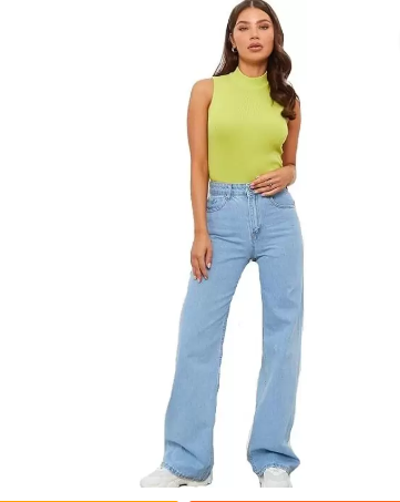 Women Boyfriend Mid Rise Light Blue Jeans