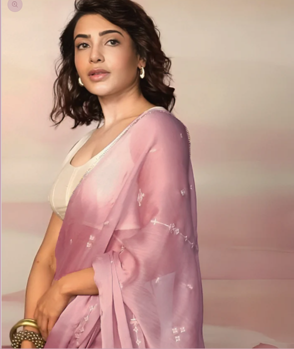 Ethereal Dreams Embroidered Pink Saree