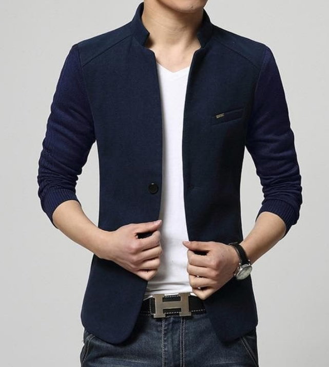 Single Breasted Slim Fit Woollen Blazer