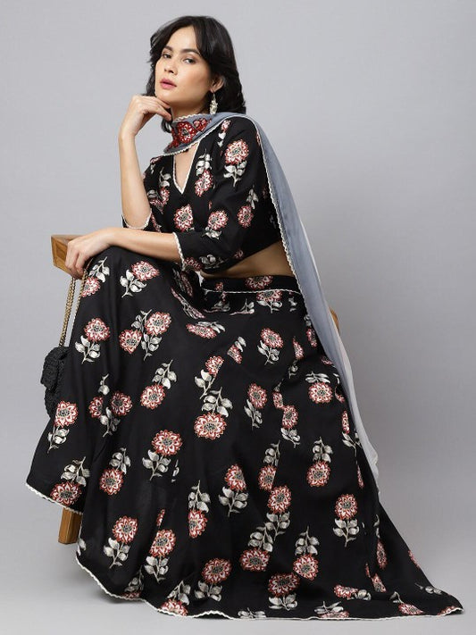 Printed Ready to Wear Lehenga & Blouse With Dupatta