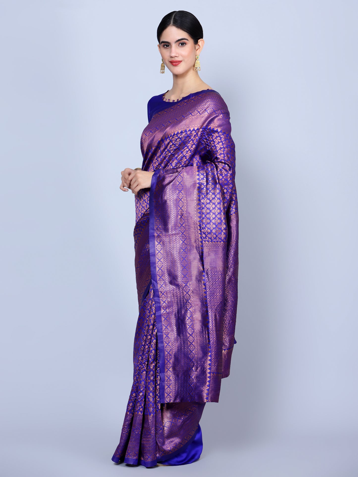 Beautiful Purple Jacquard Party Wear Saree