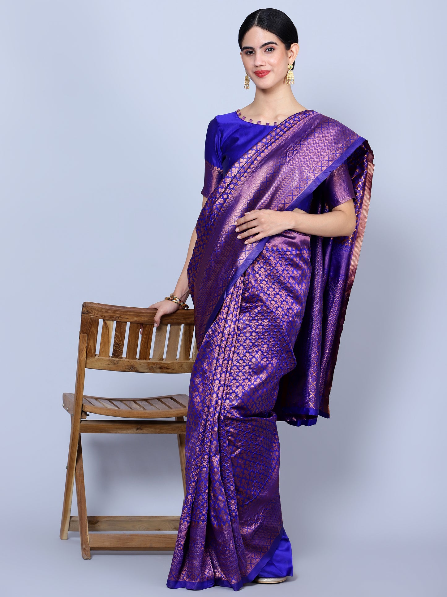 Beautiful Purple Jacquard Party Wear Saree