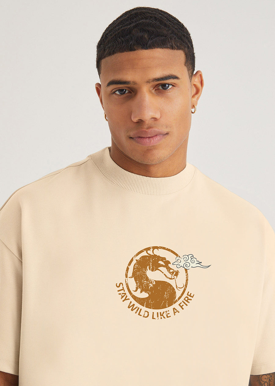 DRAGONITE MEN OVERSIZED PRINTED T-SHIRT