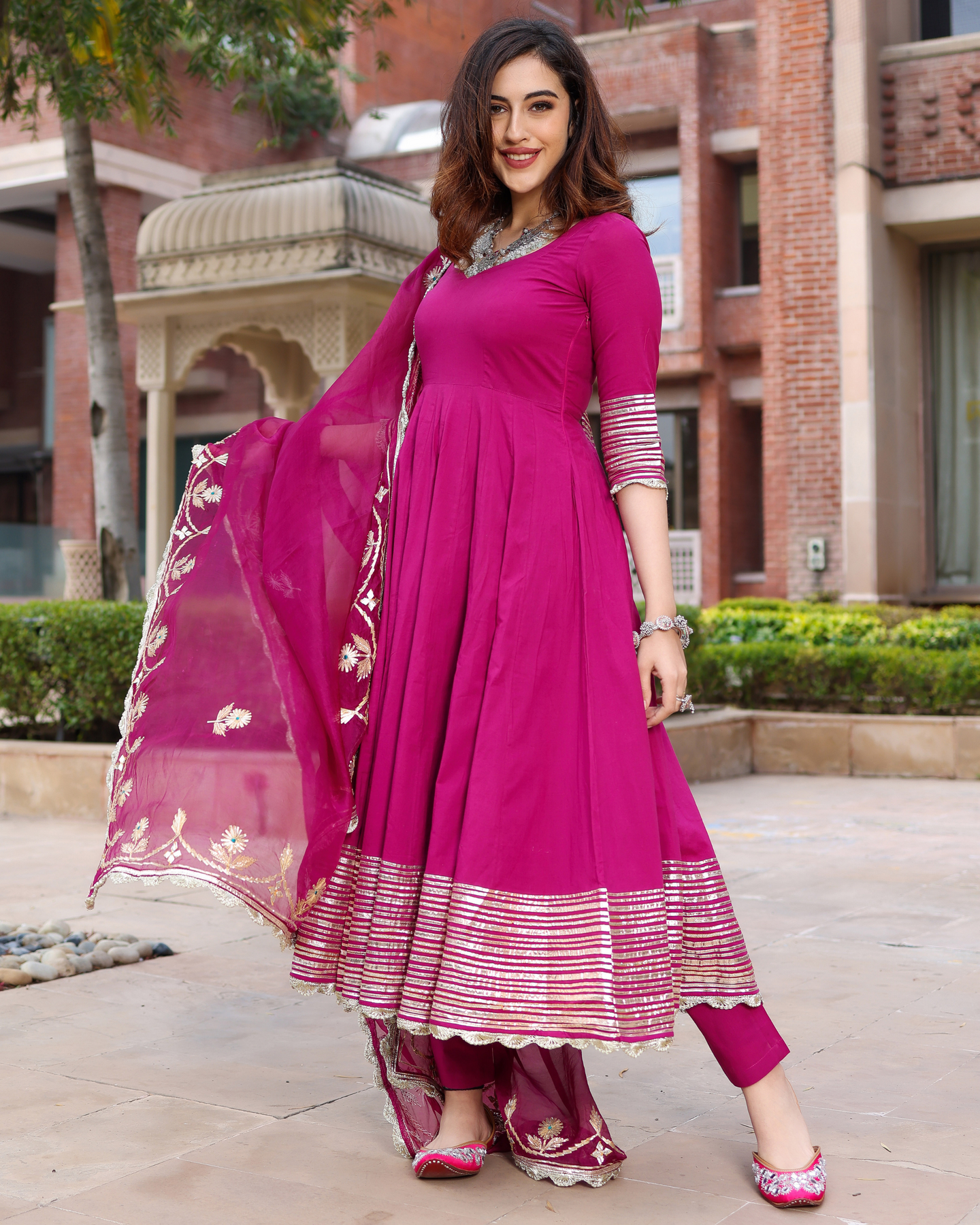 SPARKLING PURPLE GOTAPATTI SUIT SET