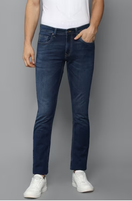 Navy Dark Slim Fit Jeans For Men's