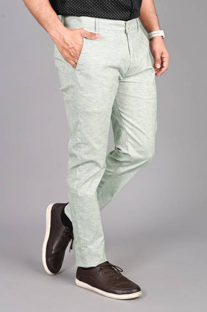 Fubar Slim Fit Men Light Green Trousers