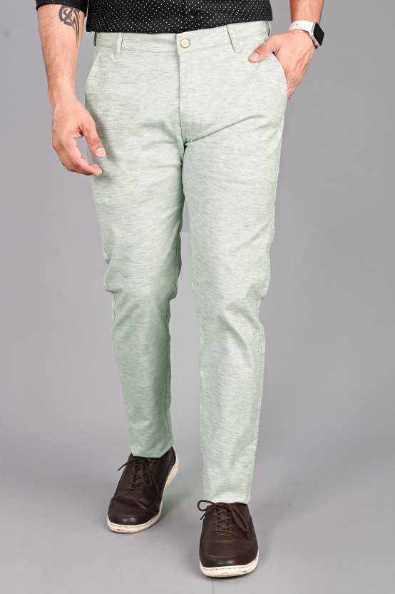 Fubar Slim Fit Men Light Green Trousers