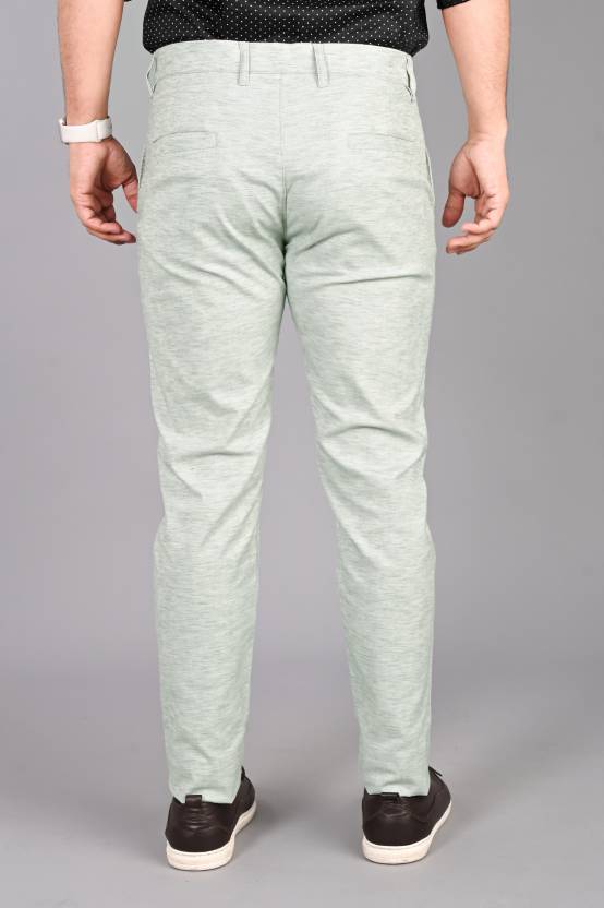 Fubar Slim Fit Men Light Green Trousers