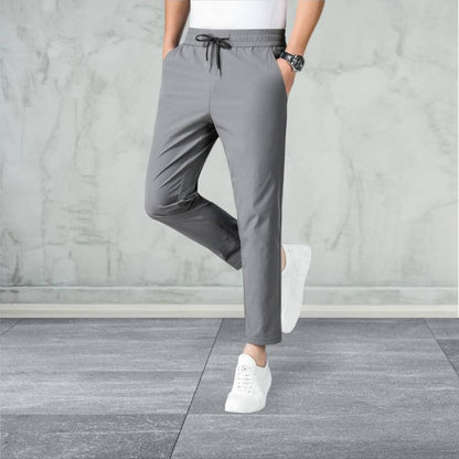 Men Solid Grey Track Pants