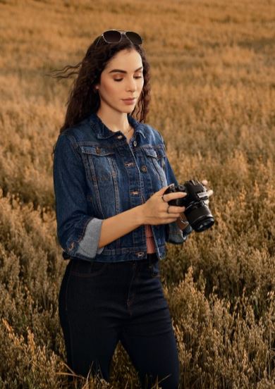 Women Blue Washed Denim Trucker Jacket