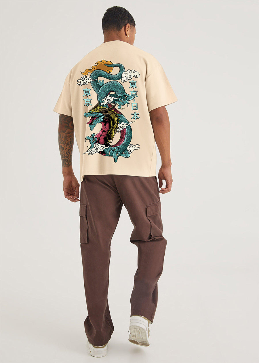 DRAGONITE MEN OVERSIZED PRINTED T-SHIRT