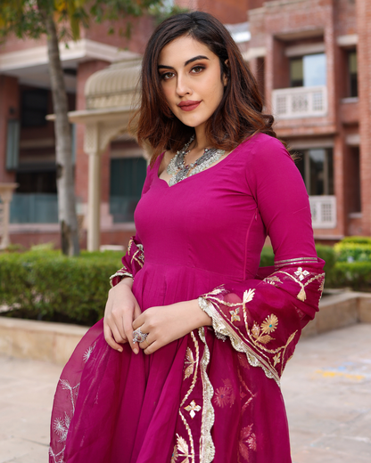 SPARKLING PURPLE GOTAPATTI SUIT SET