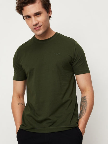 Round Neck Short Sleeves Cotton Lounge Tshirts