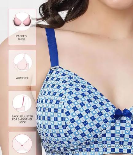 Taabu Padded Wirefree Casual Printed 3/4th Coverage Everyday Bra