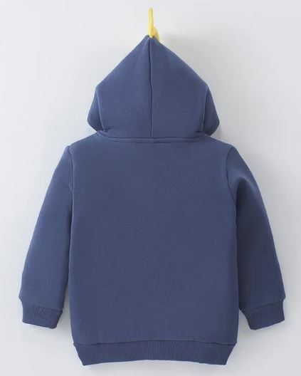 toddler Kookie Kids Fleece Knit Full Sleeves Sweatjacket With Spikes Hood & Kangaroo Pocket Detailing