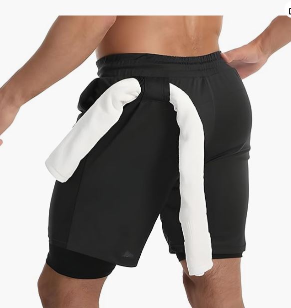 PROSHARX 2 in 1 Active Dual Shorts with Inner Tights Layer Men's